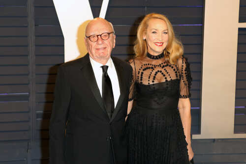 Beverly,Hills,-,Feb,24:,Rupert,Murdoch,,Jerry,Hall,At