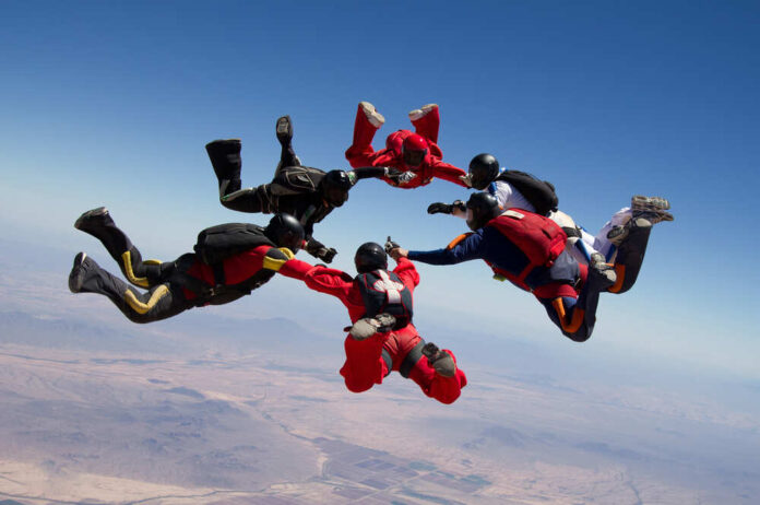 Skydiving,Star,Teamwork