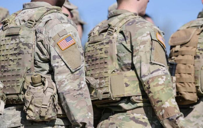 Detail,View,Of,The,Us,Army,Uniform,Worn,By,Soldiers