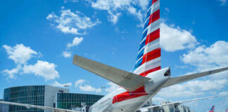 American Airlines airplane on the tarmac at an airport