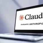 Laptop displaying the Claude logo developed by Anthropic