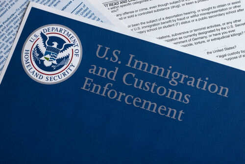 US Immigration and Customs Enforcement document folder
