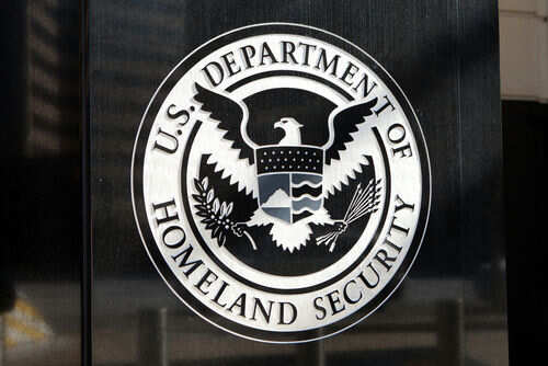 US Department of Homeland Security seal on building