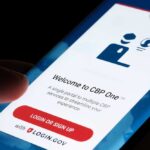 Login screen of the CBP One mobile application