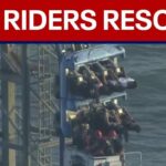 WATCH: Crews rescue riders stuck on roller coaster in Texas