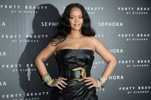 Celebrity posing at a Fenty Beauty event hosted by Sephora