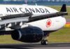 Air Canada Airbus jet close-up on runway