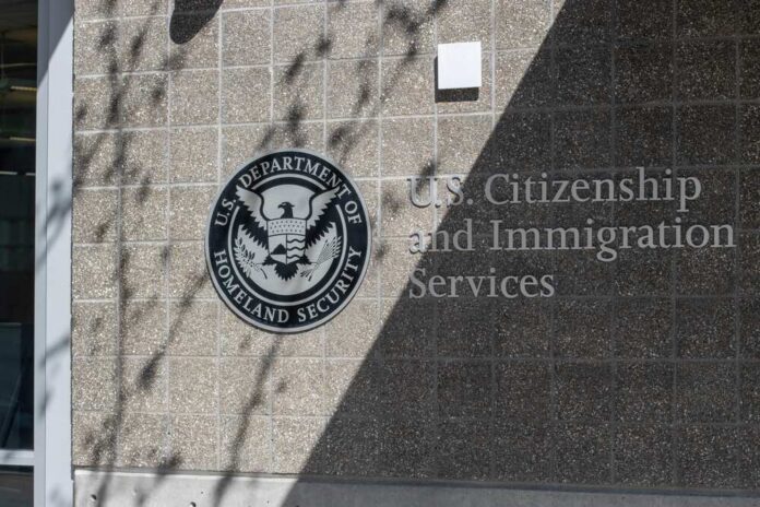 Portland,,Or,,Usa,-,Apr,7,,2022:,The,U.s.,Citizenship Signage for U.S. Citizenship and Immigration Services on a building