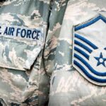 U.S. Air Force uniform with rank chevron patch