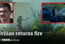 Dramatic new released video shows hero civilian engaging Idaho shooter by returning gunfire