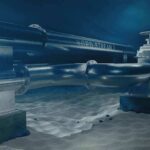 Underwater pipeline with valve on seabed