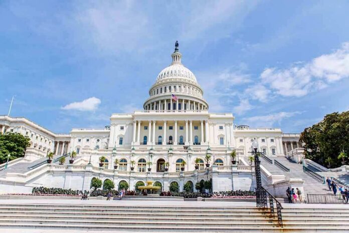 United States Capitol building with dome and steps