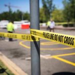 Goliath Chaos: Rider Ejected Mid-Flight Police tape cordons off a street scene