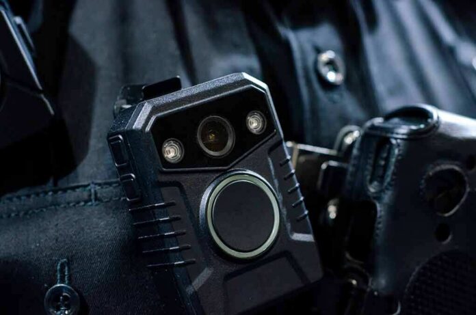 shutterstock_1997798483 Body-worn camera attached to a uniform