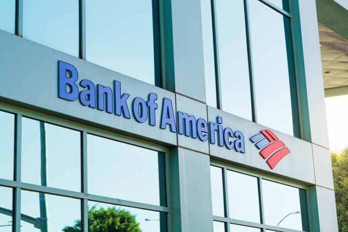 shutterstock_762743737 Bank of America branch exterior with logo on glass building